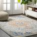 Lorena Ornate Boho Medallion Light Gray/Dark Blue/Orange 9 ft. x 12 ft. Area Rug