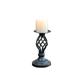 TUTUnaumb Autumn & Winter Wrought Iron Hollow Candle Holder Iron Candle Holder Dinner Decoration Home Decor -Black
