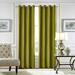 Goory 1-Piece Grommet Blackout Window Curtain For Bedroom Thermal Insulated Window Drape Velvet Plain Room Darkening Curtain Green 52 W*72 L