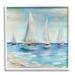 Stupell Industries Sailboats Floating Peacefully Daytime Beach Shoreline Painting Painting White Framed Art Print Wall Art Design by Marilyn Dunlap