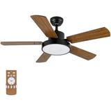 Ceiling Fan With Lights Remote Control DFITO Deluxe 44-Inch Ceiling Fan Outdoor Indoor Ceiling Fan With 6 Speed Reversible Motor Ceiling Fan For Farmhouses/ Terraces/ Living Rooms Bronze DJ325