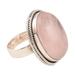 Sweet Glory,'Rose quartz Single Stone Cocktail Ring'