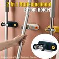 Christmas Savings Feltree Organizers 2 In 1 Multi-functional Brooms Holder Racks Hanger Kitchen Hook Wall Mounted