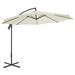 Anself Cantilever Umbrella with Steel Pole Folding Beach Umbrella Sand for Patio Backyard Terrace Poolside Lawn Outdoor 118.1 x 102.4 Inches (Diameter x H)