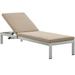Ergode Shore Outdoor Patio Aluminum Chaise with Cushions - Silver Mocha