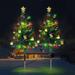 2 Pack Mini Christmas Tree with Lights Ornaments 20LED-Lights Solar Powered Garden Stake Lights Xmas Tree