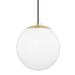 1 Light Large Pendant in Transitional Essentials Style-12 inches Tall and 12 inches Wide-Aged Brass Finish Bailey Street Home 735-Bel-4623943