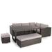 Avianna Outdoor Wicker 7 seater Dining Sofa Set with Cushions Gray and Light Gray