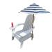 ikayaa Outdoor or indoor Wood Adirondack chair with an hole to hold umbrella on the arm white