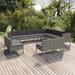 Anself 12 Piece Patio Lounge Set with Anthracite Cushions Conversation Set Poly Rattan Gray Outdoor Sectional Sofa Set for Garden Balcony Lawn Yard Lawn Deck