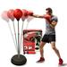 Freestanding Punching Bag with Boxing Gloves Set + Pump | Adjustable Height Boxing Bag Reflex Standing Speed Bag | MMA Fitness Training for Adults and Kids | Stress Relief Exercise Strength Training