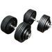 PRISP Adjustable Weight Dumbbells Set - Includes 2 Bars Cast Iron Plates and Threaded Collars