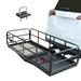 JDMSPEED Hitch Mount Cargo Carrier Car Storage Hitch 400 Lbs 60 x 24 x 14.4 Folding Vehicle Cargo Rack Rear Luggage Basket Fits 2 Receiver Stabilizer for Car SUV Trailer Pickup Truck