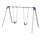 Playground Single Bay Commercial Bipod Swing Set with Strap Seats and Blue Yokes