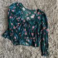 American Eagle Outfitters Tops | American Eagle, Size Medium, Long Sleeve Babydoll Top | Color: Green | Size: M