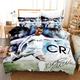 YEOL 3D Bed Linen Star Ronaldo Duvet Cover Set Reversible Bed Linen Comfortable Microfibre Duvet Covers Bed Set 200 x 200 cm + 2 x Pillowcases 80 x 80 cm