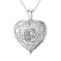 SOULMEET 18k Rose Gold Plated Silver Rose Locket Necklace That Holds 2 Picture, I Love You Forever, 18" (Locket only)