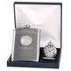 Engraved 21st Birthday 21 Feature Mother of Pearl Pocket Watch and Hip Flask Gift Set