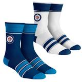 Unisex Rock Em Socks Winnipeg Jets Multi-Stripe 2-Pack Team Crew Sock Set