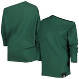 Women's KIYA TOMLIN Green Bay Packers Twisted Tri-Blend Asymmetrical 3/4-Dolman Sleeve Sweatshirt