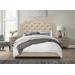 Della Diamond-shaped Button Tufted Upholstered King Panel Bed in Beige - CasePiece USA C80068-721