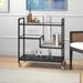 Lovett 33" Wide Rectangular Bar Cart with Glass Shelves