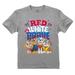 Paw Patrol 4th of July Celebration Outfit - USA Flag Patriotic Toddler Kids T-Shirt - Perfect for Boys and Girls - Celebratory Fourth of July Clothing - Gray 3T