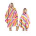 Thaisu Oversized Wearable Blanket Hoodie For Adult Kids - Big Hooded Sherpa Junior Sweatshirt
