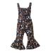 Sunisery Toddler Jumpsuit Baby Girls Halloween Outfits Pumpkin Print Bell Bottom Romper Cute Halloween Clothes