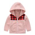 Konbeca Kids Hooded Jacket Toddler Polar Fleece Jacket Baby Hooded Thick Outerwear Boys Girls Leopard-print Zipper Fleece Jacket Fall Winter Hoodie Sweatshirt Pink 4-5 Years