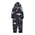 TAIAOJING Family Christmas Pjs Matching Sets Kids Children Kids Sets Black Space Prints Hooded Zipper Jumpsuit Family Outfit