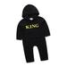 Peyakidsaa Newborn Infant Baby Boy Girls Kids King Romper Jumpsuit Bodysuit Outfits