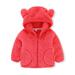 Winter Savings Clearance! Suokom Cute Kids Baby Warm Girls Boys Flannel Winter Fleece Jackets Sweatshirt Hooded Coats Baby Sweater Boys Girls Outerwear Jackets & Coats Watermelon Red