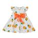 TAIAOJING Girls Dress Outfits Princess Kids Toddler Baby Party Print Casual Fruit Bowknot Dress Clothes Outfit Party Dresses