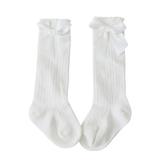 Follure Kids Baby Socks Toddlers Girls Big Bow Knee High Long Soft Cotton Lace Sock