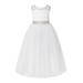 Ekidsbridal Ivory Floral Lace Neck A-Line Keyhole Back Flower Girl Dress Bridesmaid 178R 12