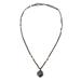 Unisex Natural Black Tourmaline Pillar Stone Pendant Necklace Crystal Jewelry X0M9