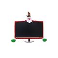 Vikakiooze 1 Pack Christmas Computer Monitor Border Cover TV 1 Pack Christmas Computer Monitor Border Cover Elastic Laptop Computer Cover For Xmas Home Office Christmas Decorations Indoor Under 5$