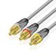Premium 3 RCA Cable (6 FT) - 3RCA AV RCA Composite Video + 2RCA Stereo Audio M/M Male to Male Gold Plated RCA Connector Plug Jack Wire Cord