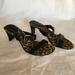 Nine West Shoes | Nine West Black Mule Heels With Leopard Print Lining | Color: Black/Tan | Size: 5.5