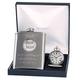 Best Man - Pewter Best Man Feature Mother of Pearl Pocket Watch & Hip Flask Gift Set