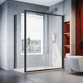 ELEGANT 1200 x 700 mm Sliding Shower Door 6mm Glass Shower Enclosure Reversible Cubicle Door with Tray and Waste + Side Panel