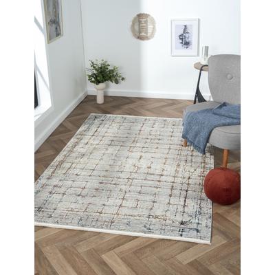 Teppich "Esme 3", orange (hellgrau, terra), B:140cm H:8mm L:200cm, Polyester, MYFLAIR MÖBEL & ACCESSOIRES, Teppiche, Kurzflor, Vintage Look, besonders weich durch Microfaser Image