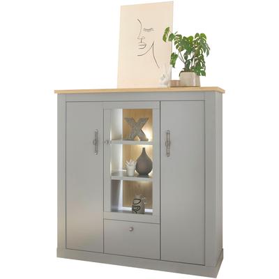 Highboard HOME AFFAIRE "CHAMBORD", grau (lichtgrau), B:138cm H:142cm T:44cm, Sideboards, Breite ca. 138 cm Image