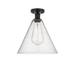 Innovations Lighting Bruno Marashlian Berkshire 12 Inch 1 Light Semi Flush Mount - 616-1F-BK-GBC-124