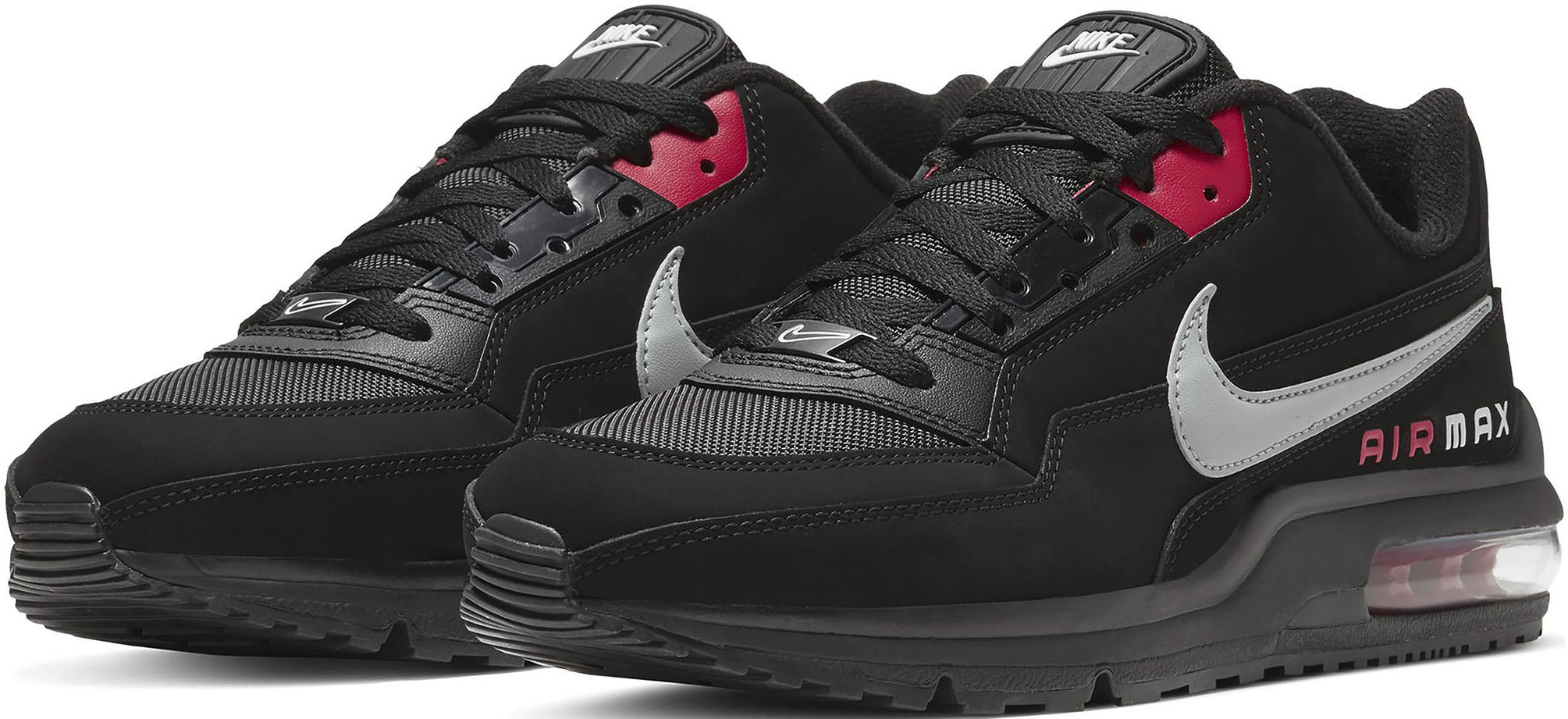 Sneaker NIKE SPORTSWEAR "Nike Air Max LTD 3", Herren, Gr. 43, schwarz, lt, smoke, grau, university, rot, Leder, Synthetik, Schuhe Sneaker