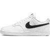 Sneaker NIKE SPORTSWEAR "COURT VISION LOW NEXT NATURE", Gr. 46, schwarz-weiß (weiß, schwarz, weiß), Leder, Synthetik, Textil, sportlich, Schuhe, Design auf den Spuren des Air Force 1
