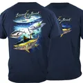 Tuna Time Off Shore T-shirt de pêche d'été en coton à manches courtes O-Neck T-shirt pour hommes