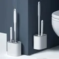 Brosse de Toilette avec Support en Silicone TPR Accessoire Mural pour Livres et WC