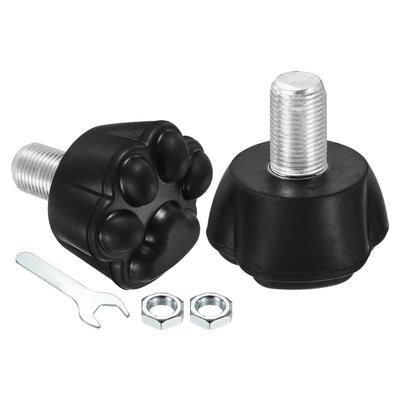 Roller Skate Toe Stops Rubber Brake Stoppers Block with Bolts Cat Claw, Black